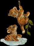 Тигрята Анимация гиф картинка смайлик